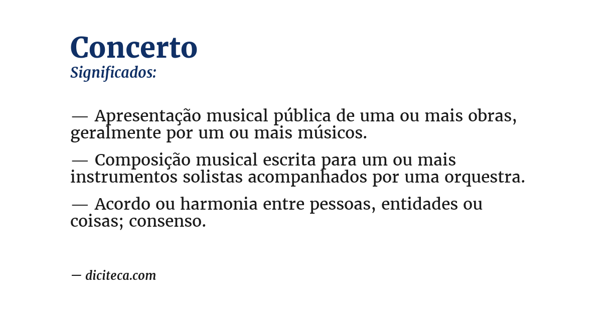Significado de concerto