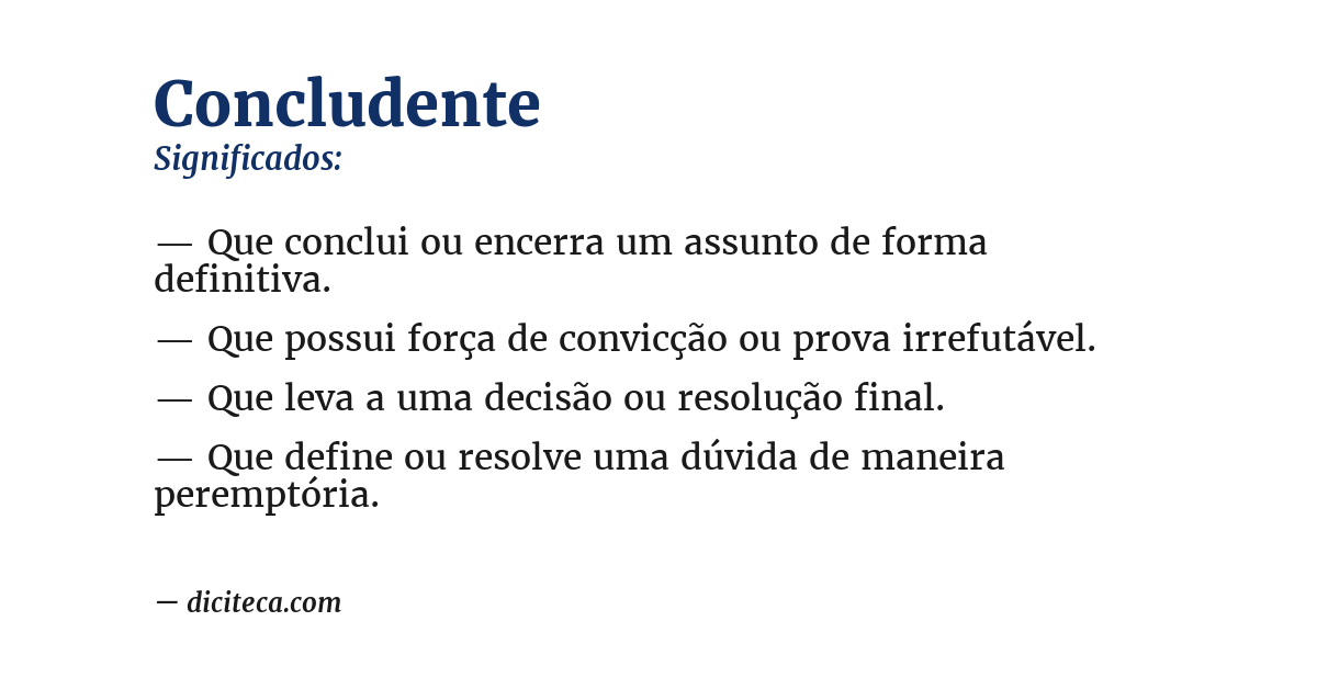 Significado de concludente