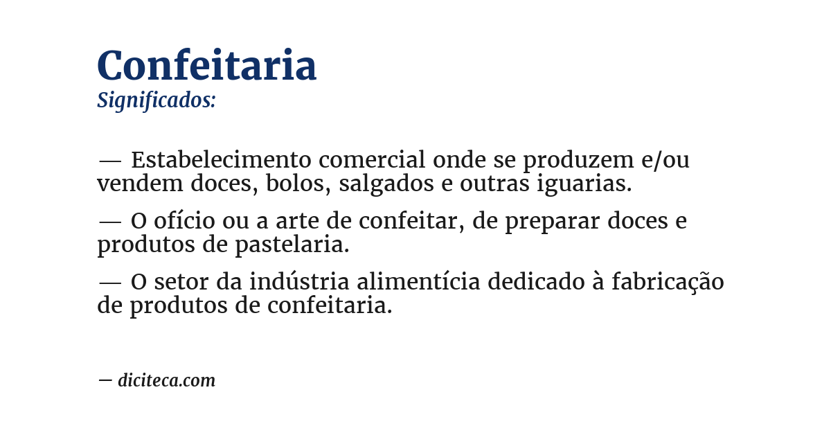 Significado de confeitaria