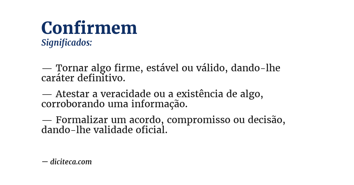 Significado de confirmem