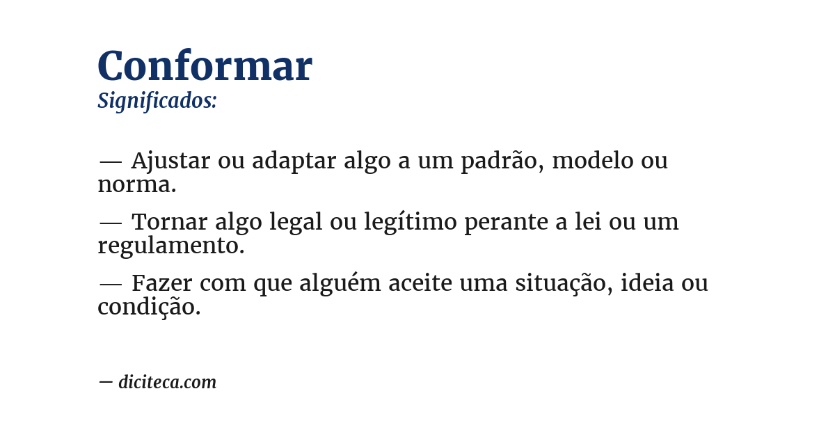 Significado de conformar