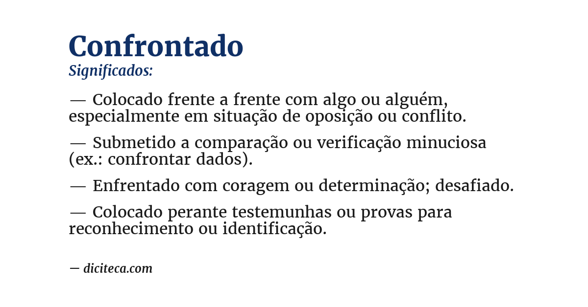 Significado de confrontado