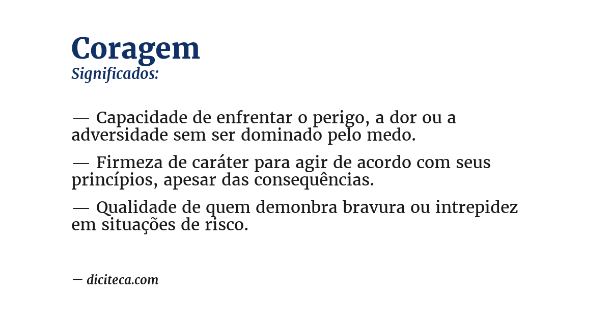 Significado de coragem