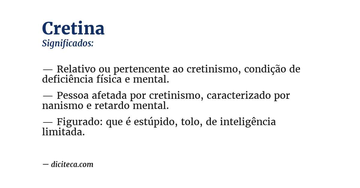Significado de cretina