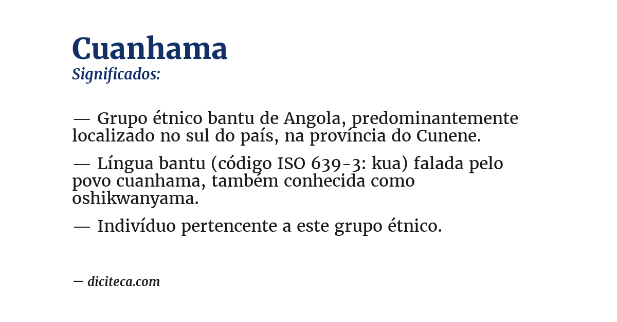 Significado de cuanhama