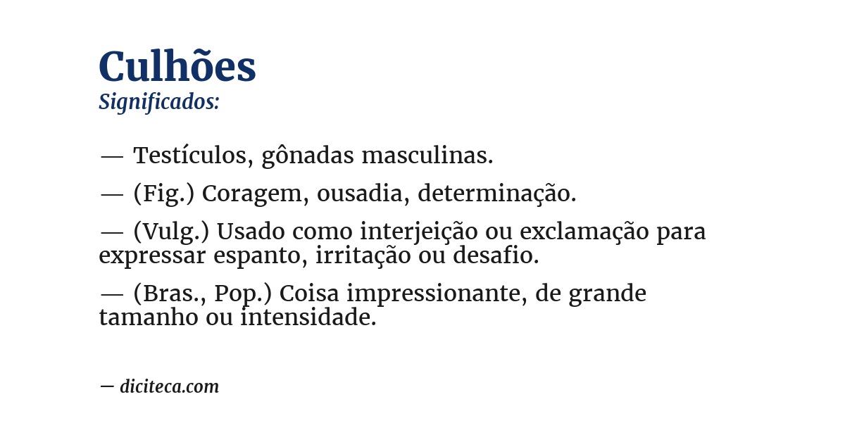 Significado de culhões