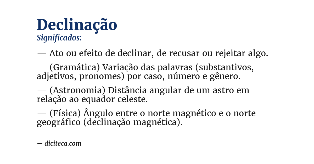Significado de declinação