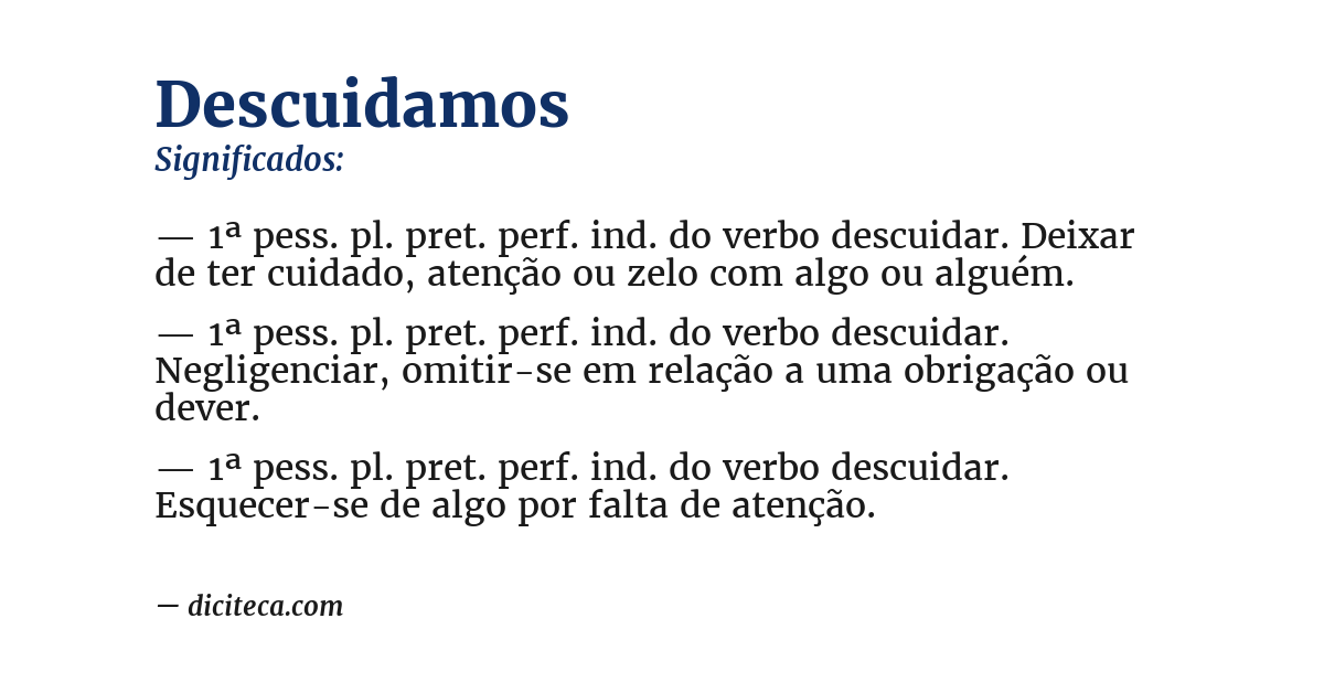 Significado de descuidamos
