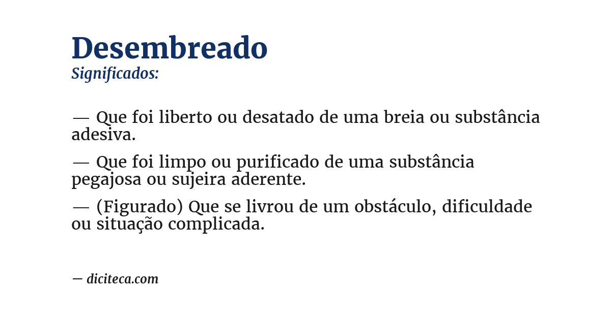 Significado de desembreado