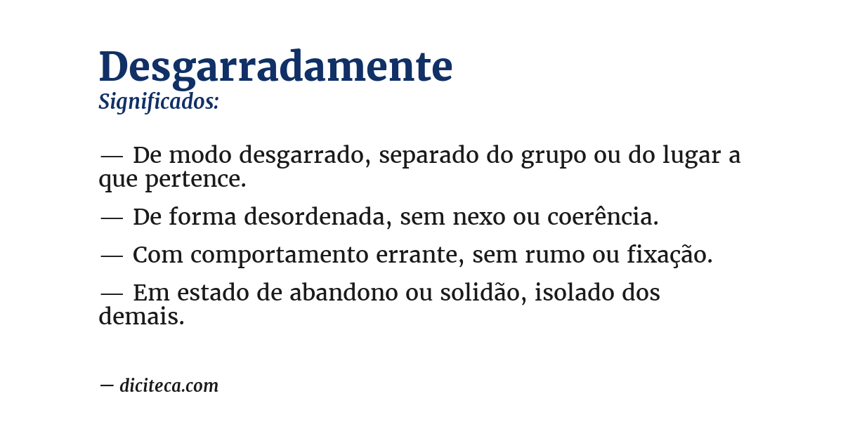 Significado de desgarradamente