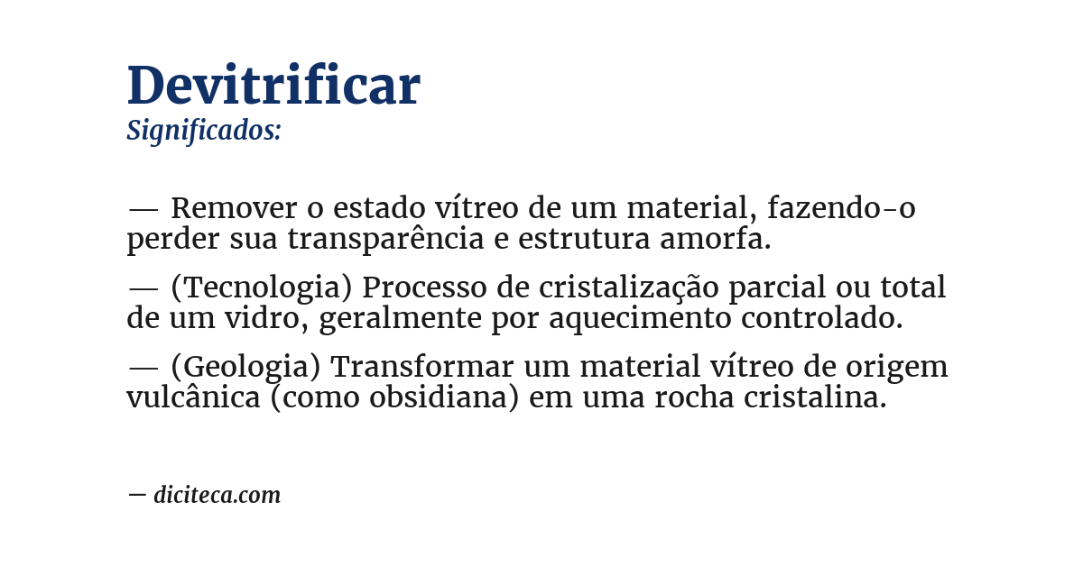 Significado de devitrificar