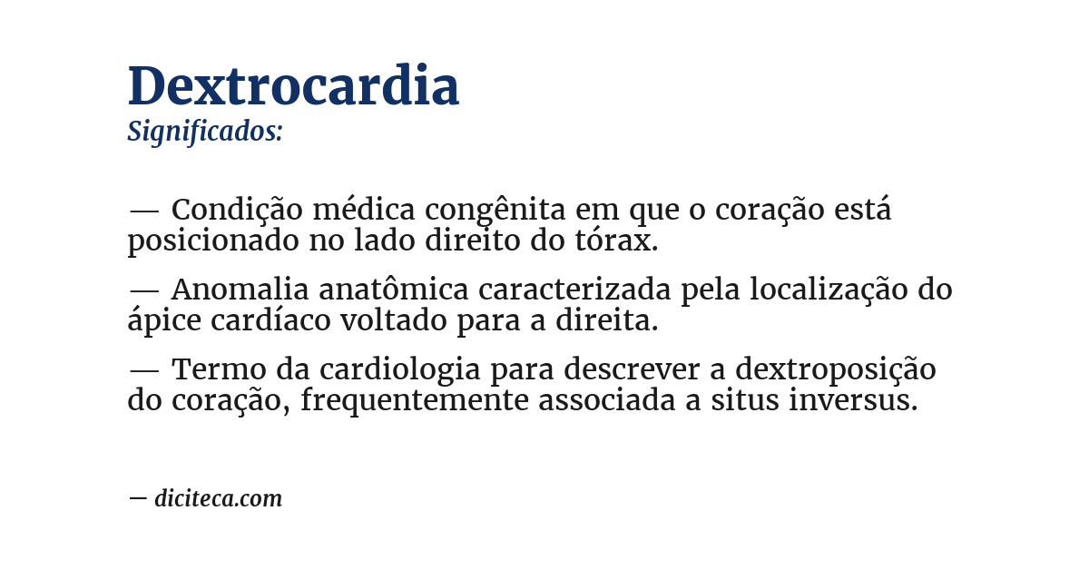 Significado de dextrocardia