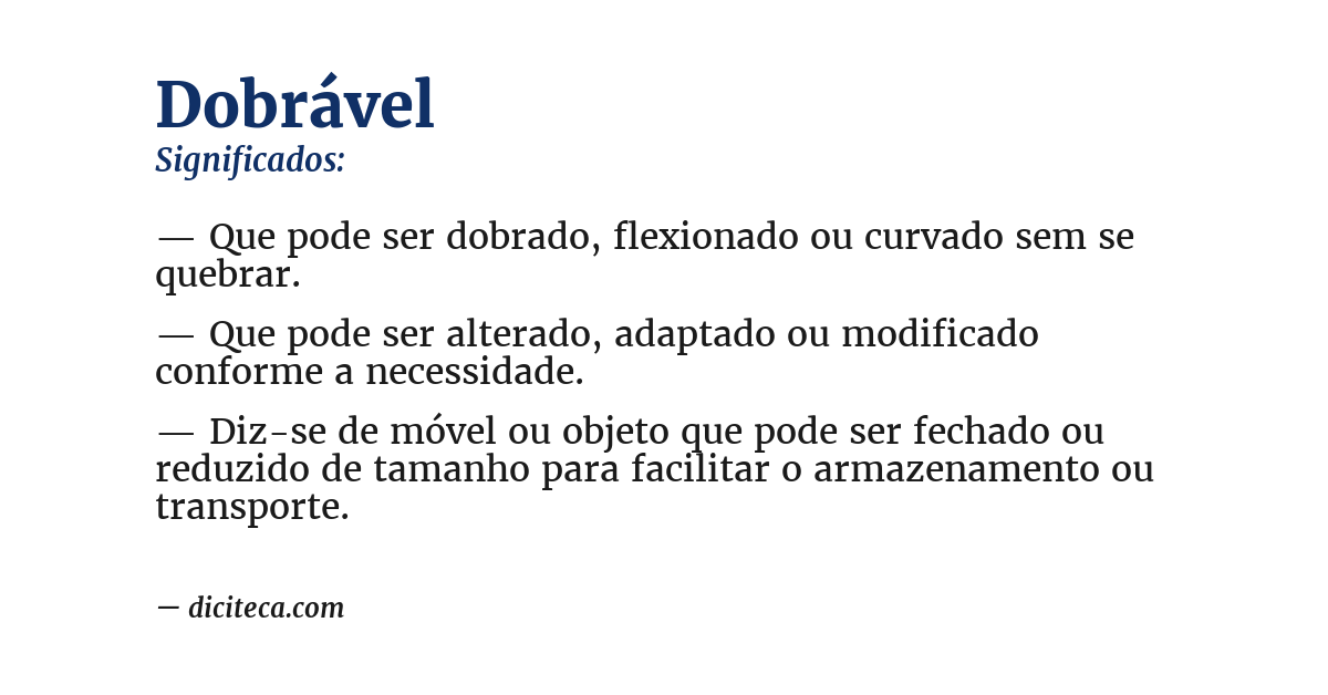 Significado de dobrável