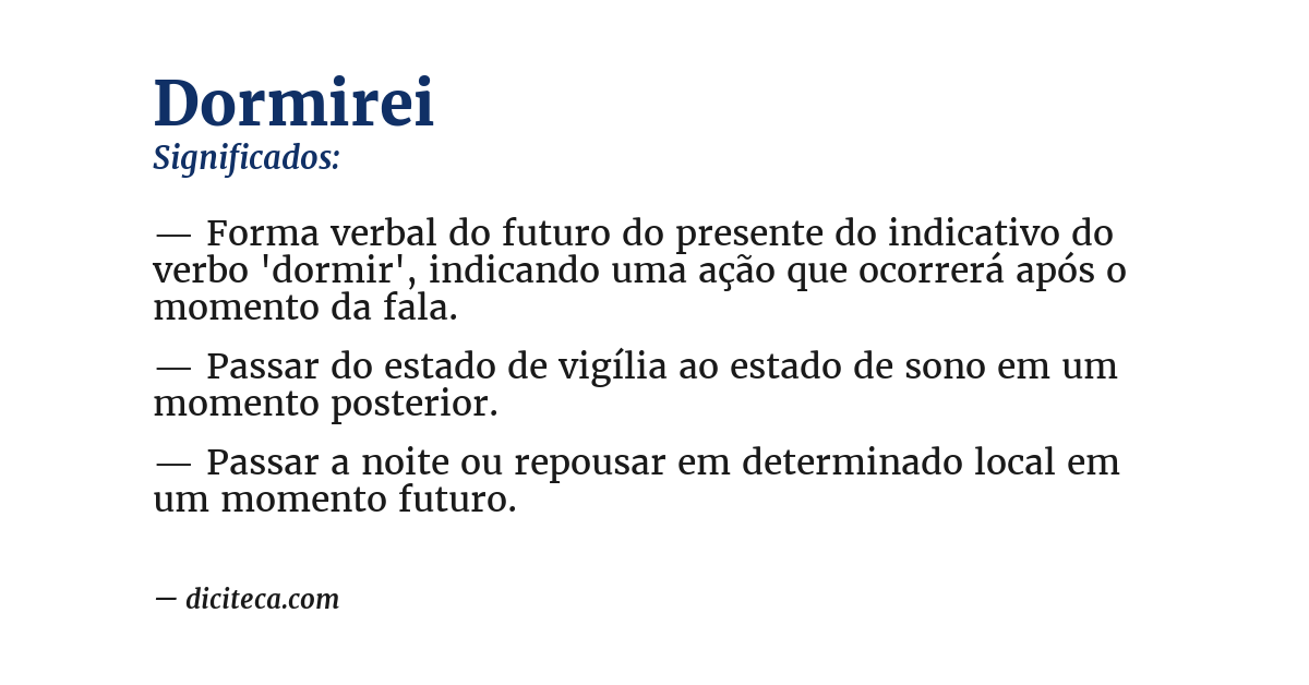 Significado de dormirei