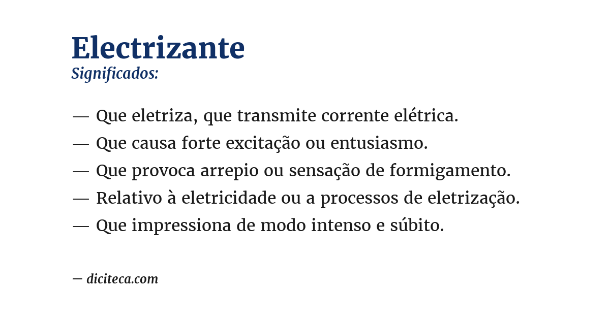 Significado de electrizante