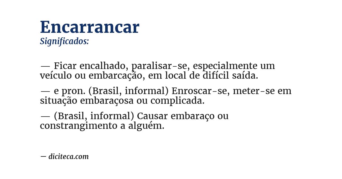 Significado de encarrancar