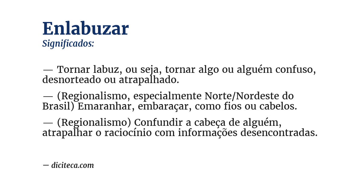 Significado de enlabuzar