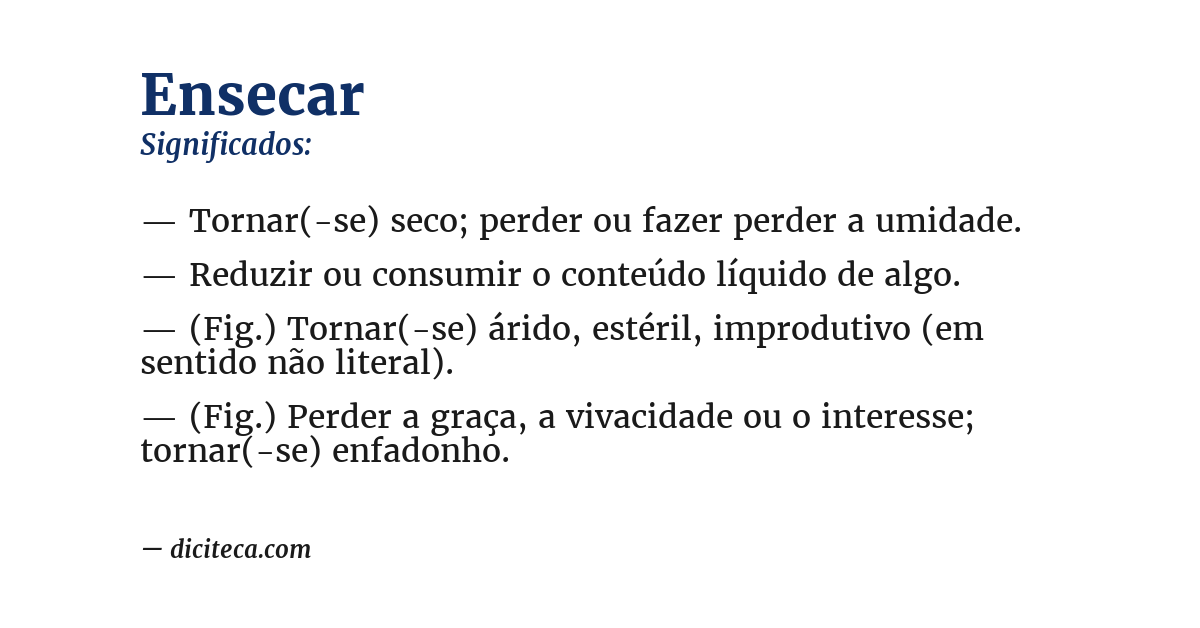 Significado de ensecar