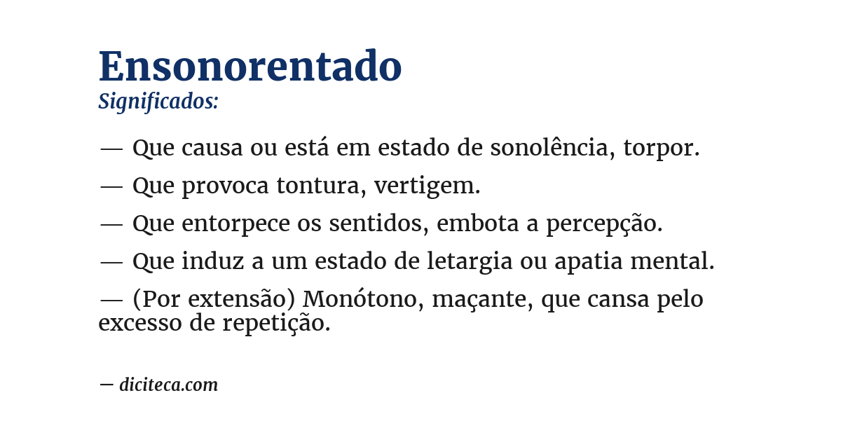 Significado de ensonorentado