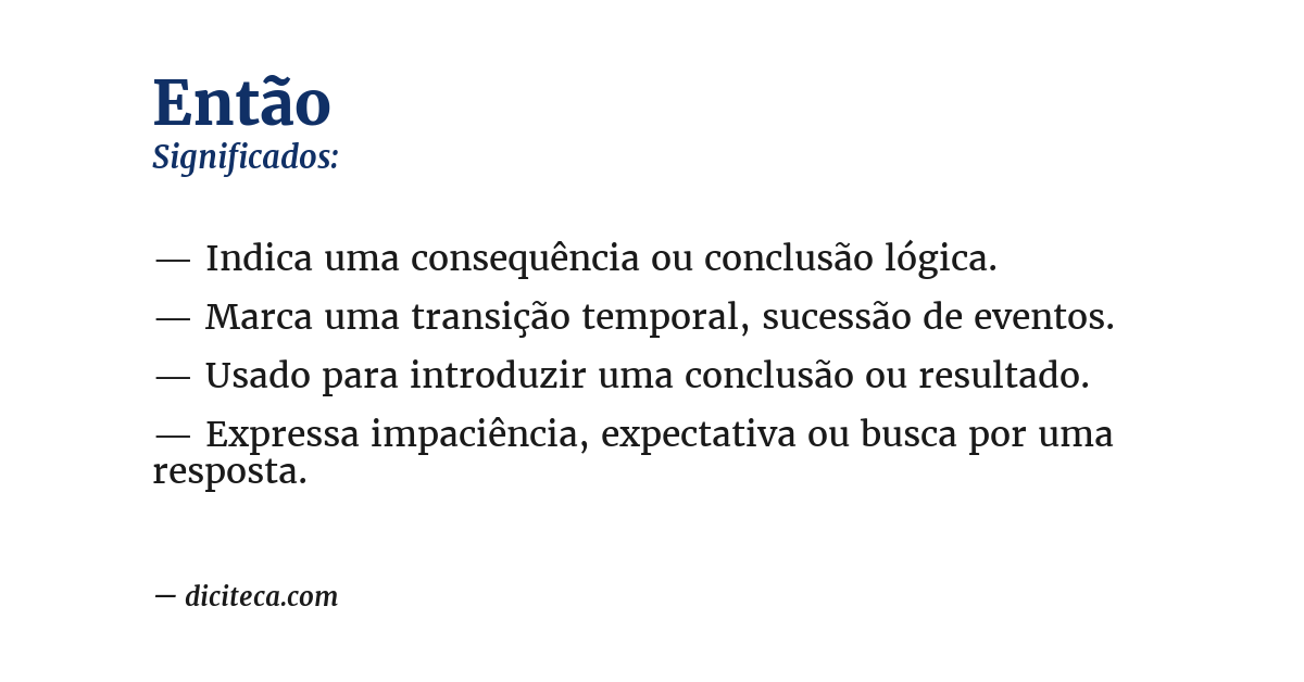 Significado de então