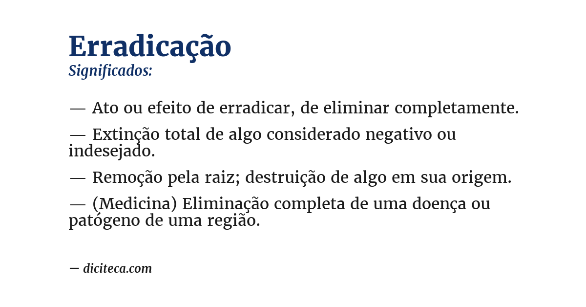Significado de erradicação