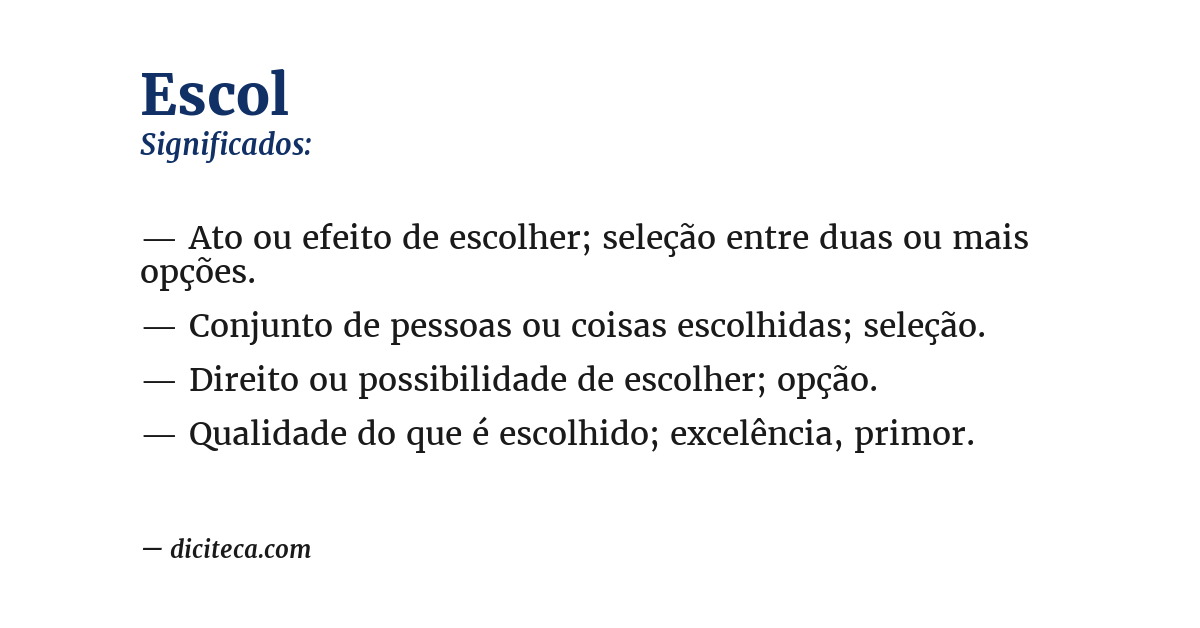 Significado de escol