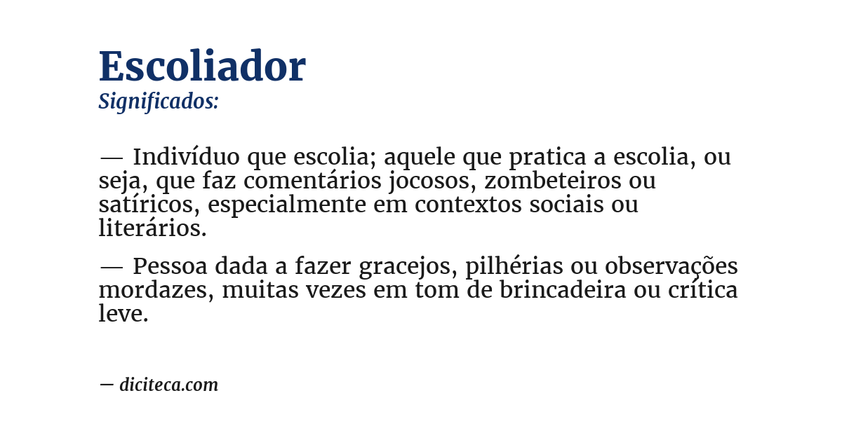 Significado de escoliador