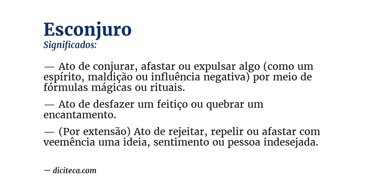 Significado de esconjuro