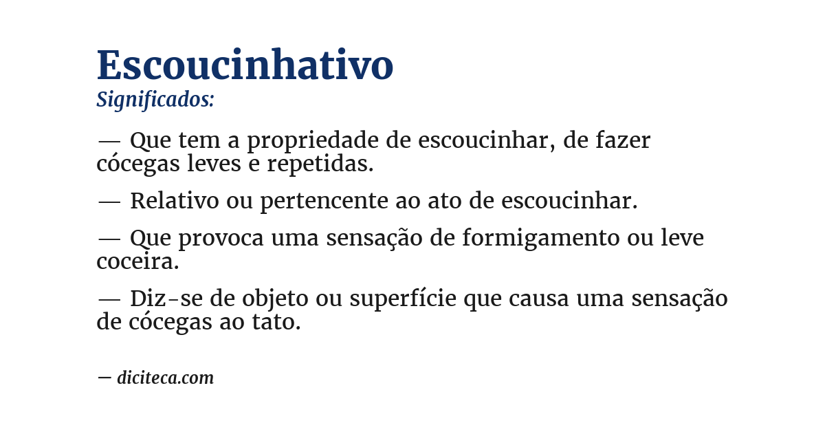 Significado de escoucinhativo