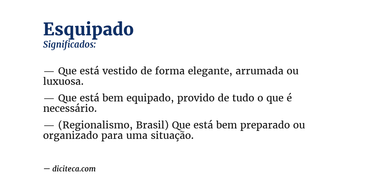 Significado de esquipado