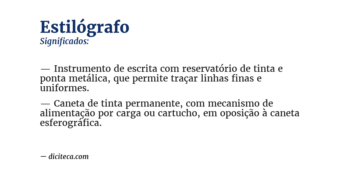 Significado de estilógrafo