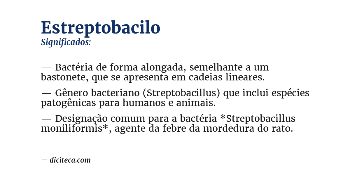 Significado de estreptobacilo
