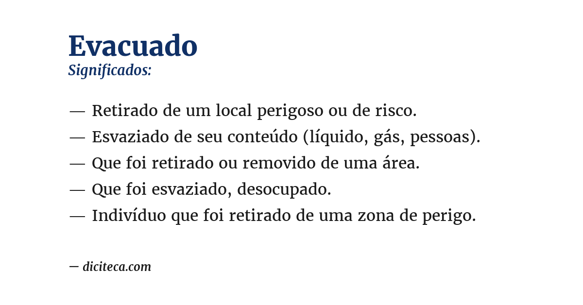 Significado de evacuado