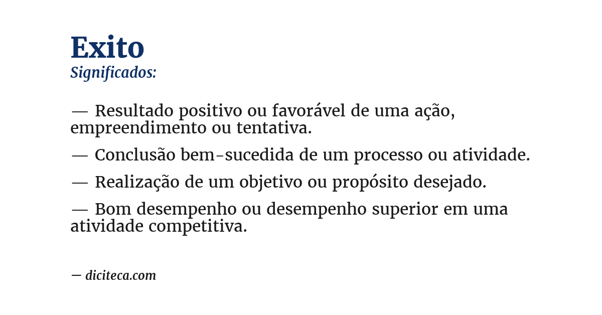 Significado de exito