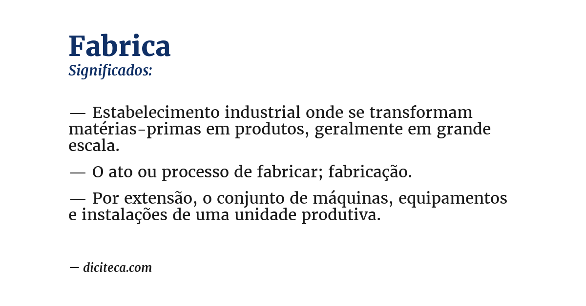 Significado de fabrica