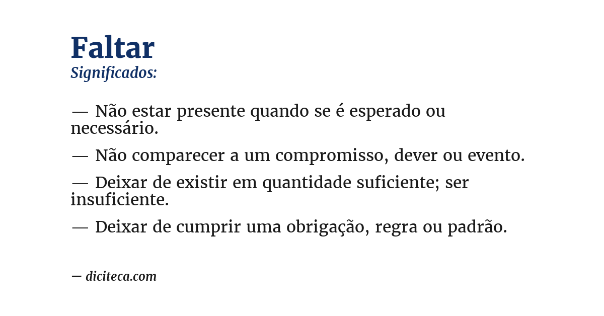 Significado de faltar