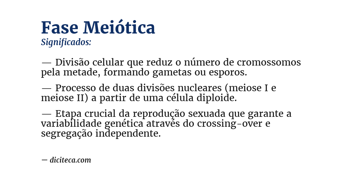 Significado de fase meiótica