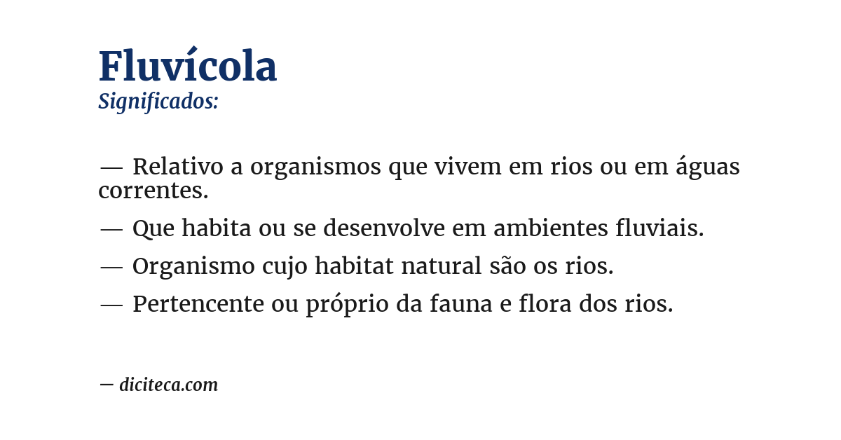 Significado de fluvícola