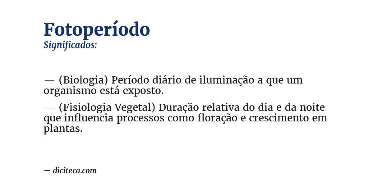Significado de fotoperíodo