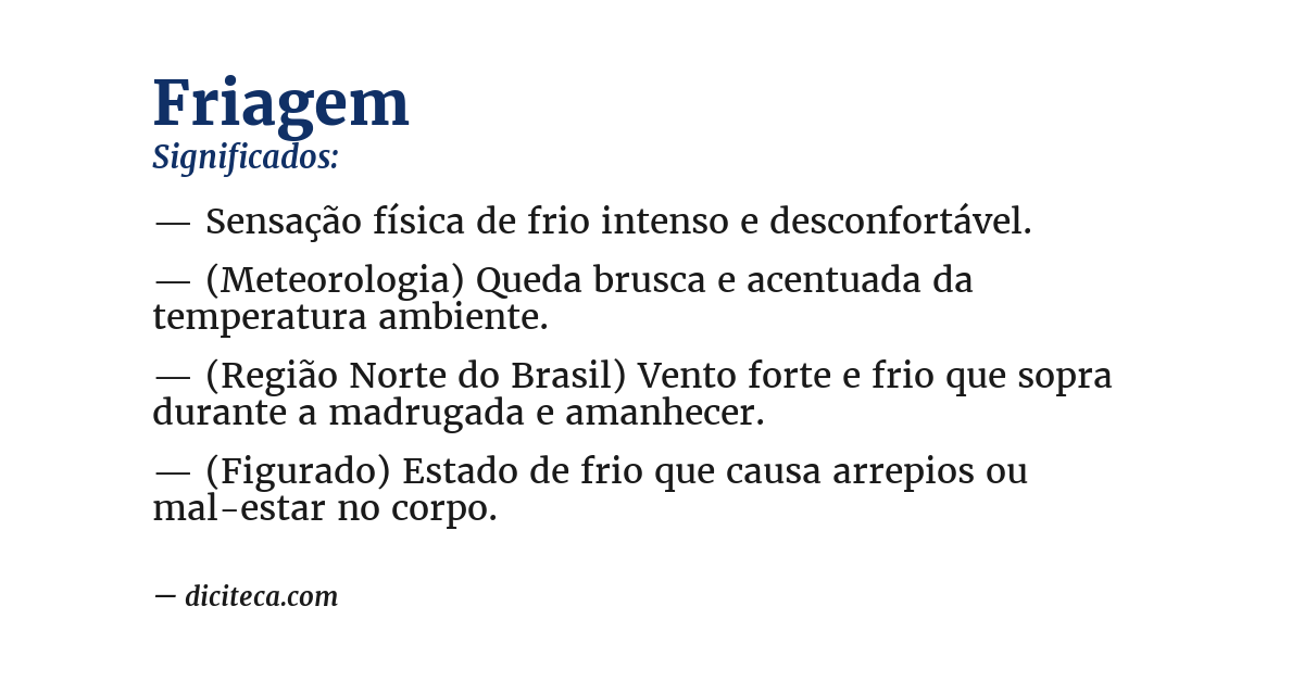Significado de friagem