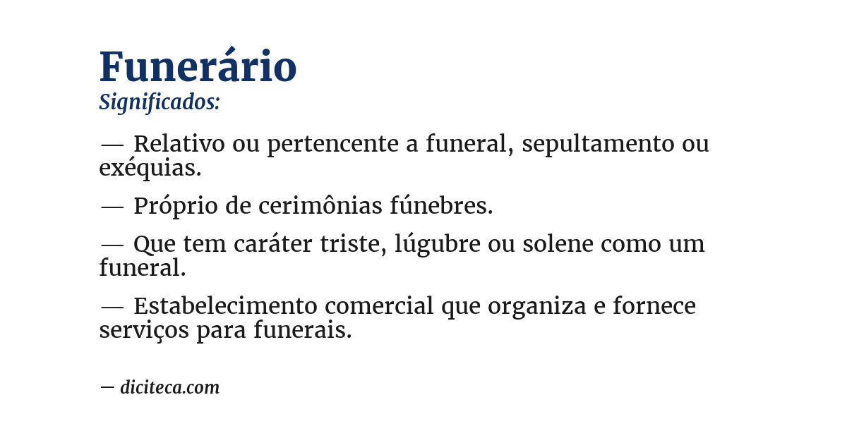 Significado de funerário