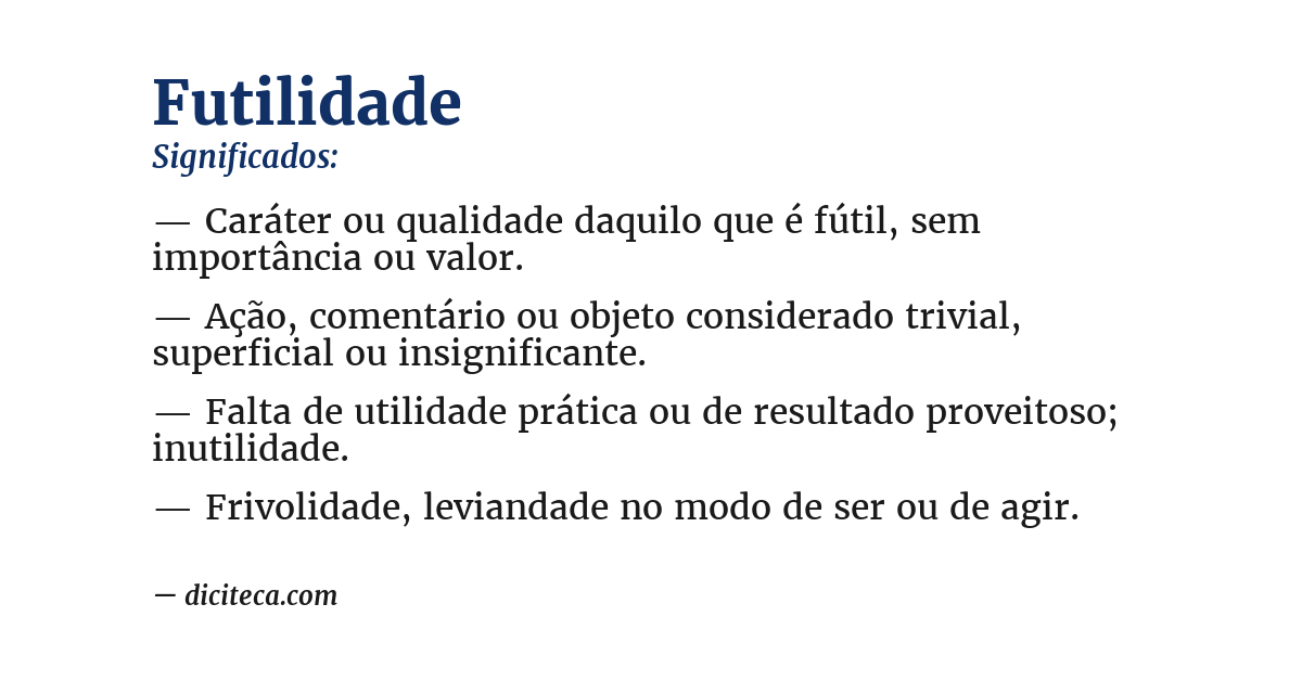 Significado de futilidade