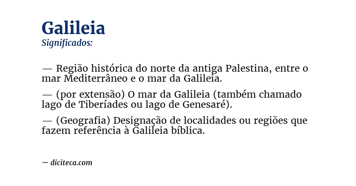 Significado de galileia
