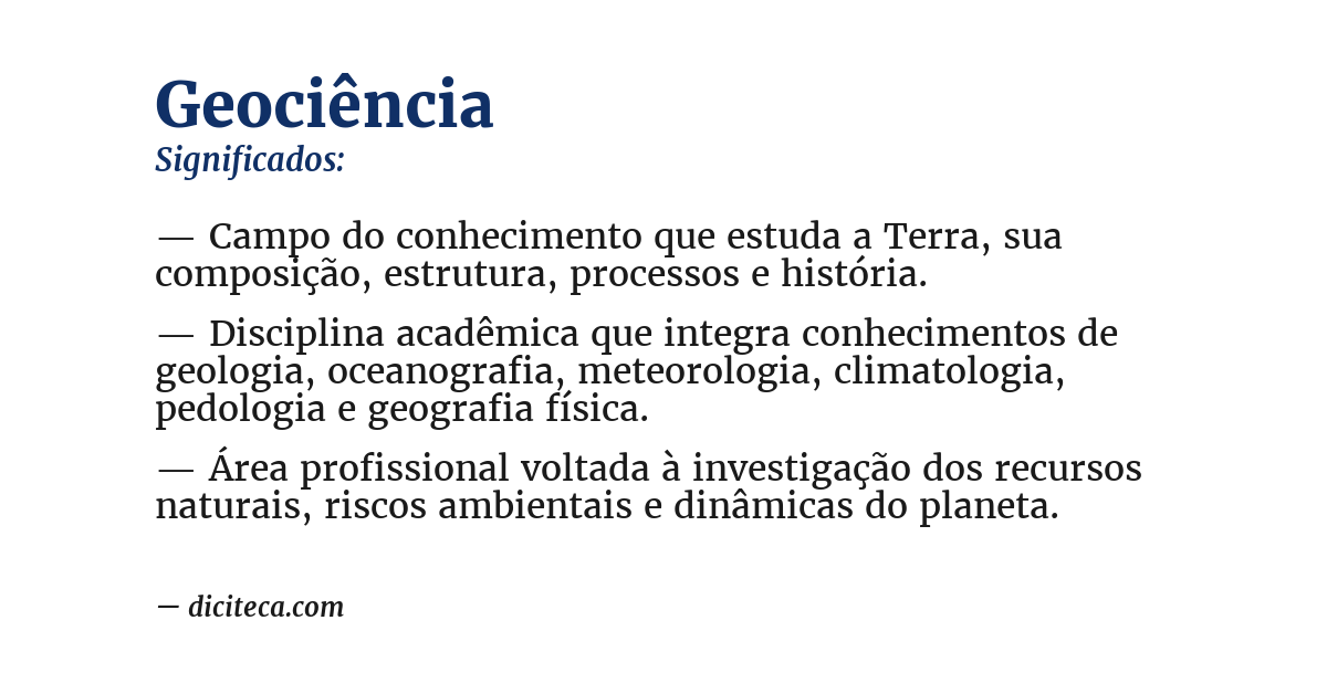 Significado de geociência