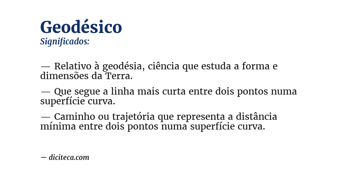 Significado de geodésico