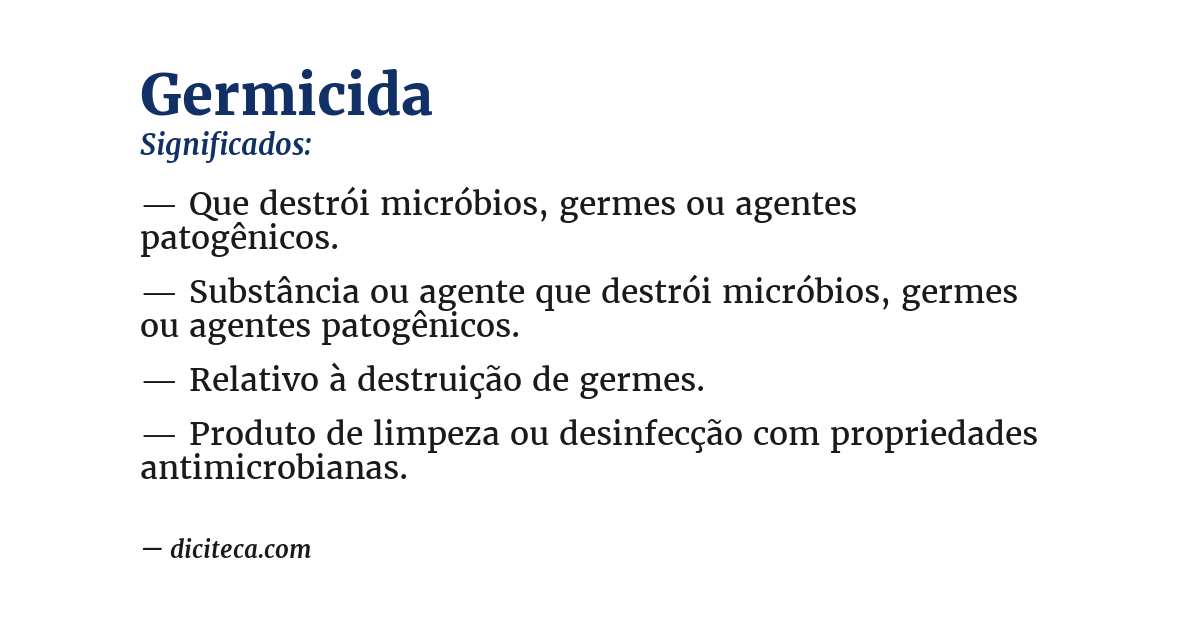 Significado de germicida