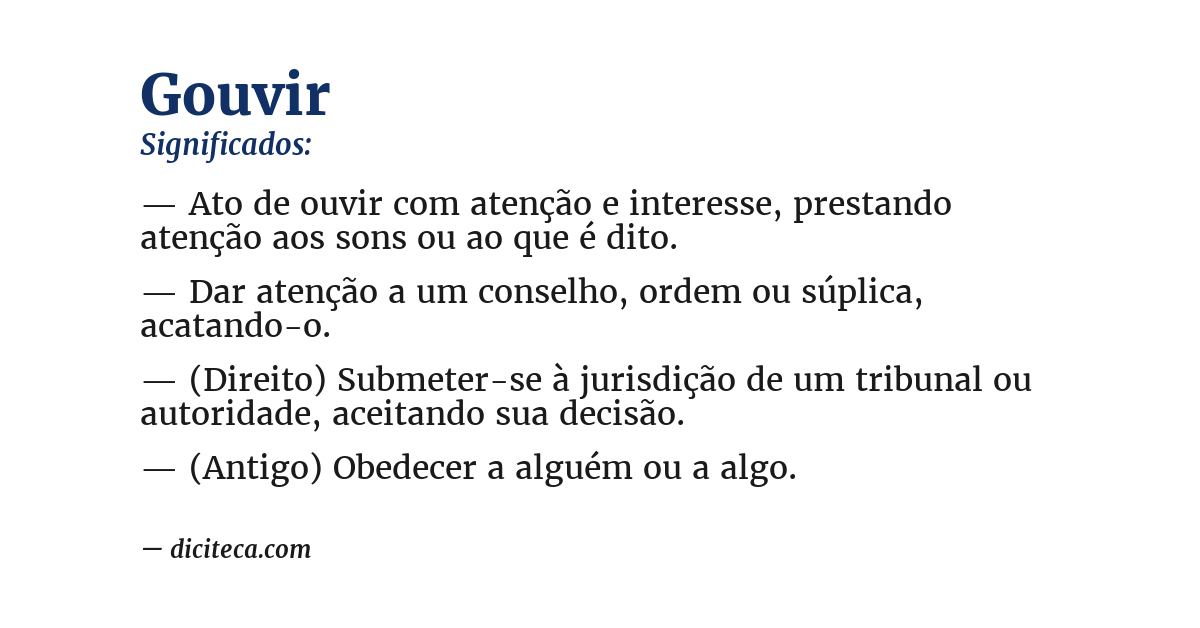 Significado de gouvir