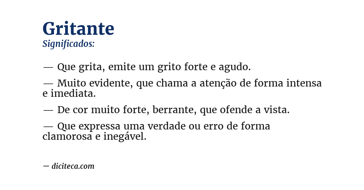 Significado de gritante