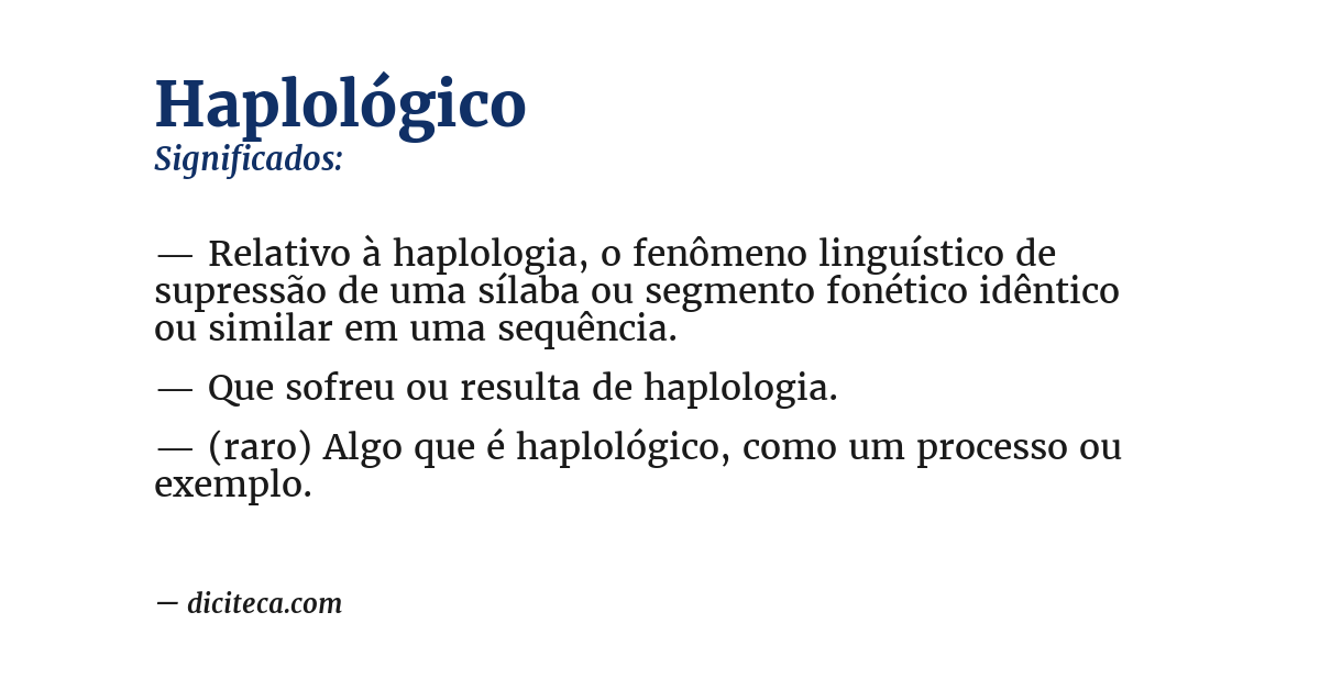 Significado de haplológico