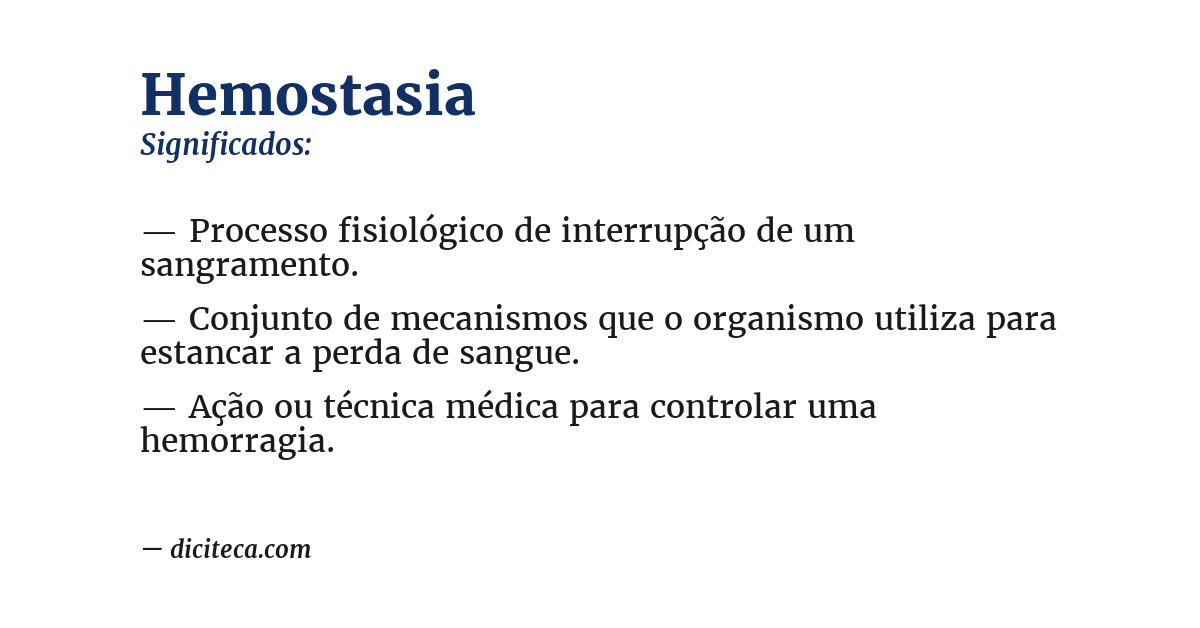 Significado de hemostasia
